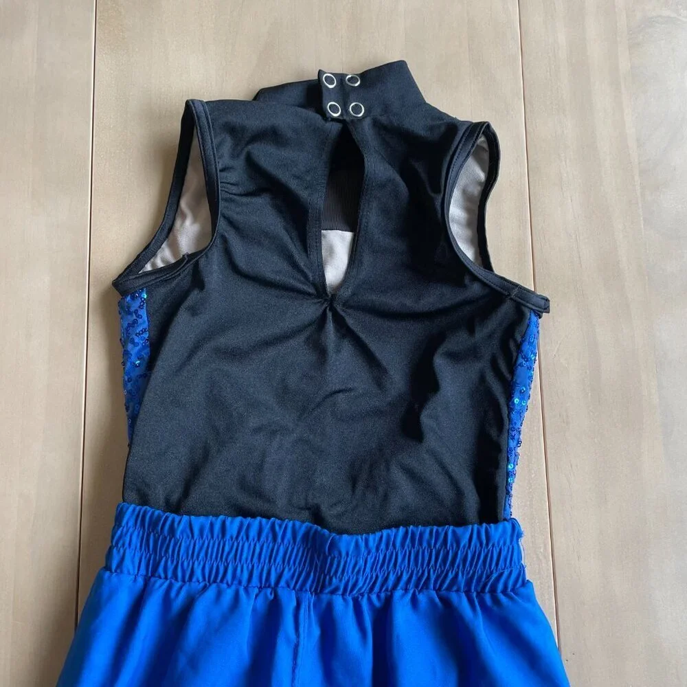 Weissman Girl's Hip-Hop Sequin Dance One Piece Costume Jumpsuit, Blue - Size‎ IC